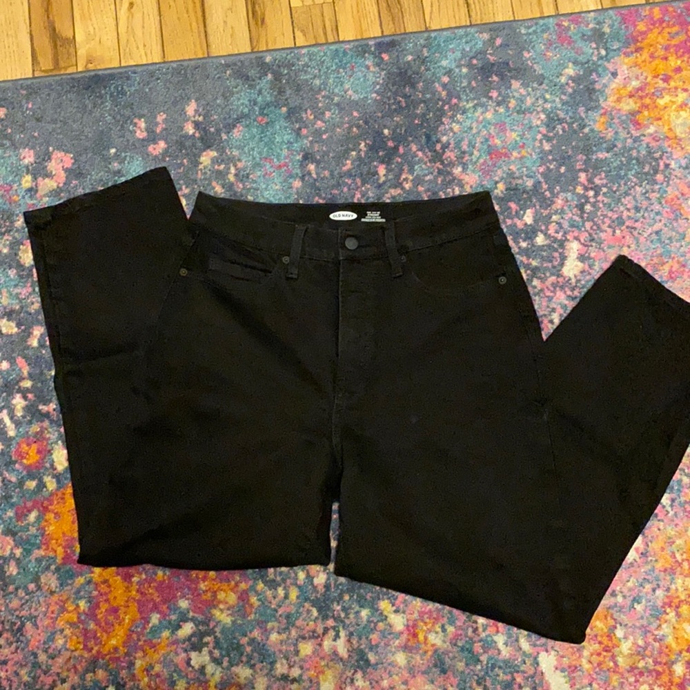 Black Super High Waisted Straight Jeans
